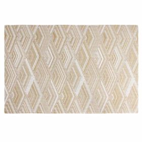 4 Pcs PVC Placemats Dining Table Place Mats Heat Resistant Woven Polyester Non-slip Table Mats 17.7x11.8 inch, Gold