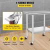 VEVOR Stainless Steel Work Table with Wheels 24 x 30 Prep Table with casters Heavy Duty Work Table for Commercial Kitchen Restaurant Business (24 x 30