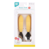 Bumkins Toddler Fork and Spoon Set, Stainless Steel & Silicone for 18 Mos+ (Pineapple)