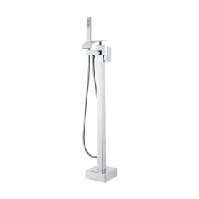 VEVOR Freestanding Bathtub Faucet, Floor Mount, Freestanding Tub Filler, Shower Mixer Taps, Two Water Modes, 360¬∞ Swivel Spout, for Bathing & Showeri (Default: Default)