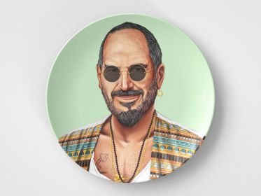 Steve Jobs // 10" Round Plate // Tech Gift Idea (Set: Set of 4)