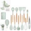 33pcs Set Wooden Handle Silicone Kitchen Utensils 33 Pieces Set Silicone Spoon Shovel Kitchen Gadgets Set Silicone Kitchen Utensils